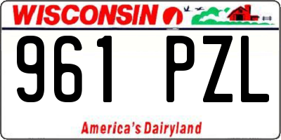 WI license plate 961PZL