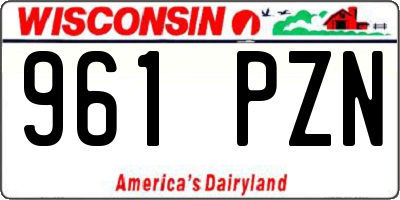 WI license plate 961PZN