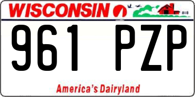 WI license plate 961PZP