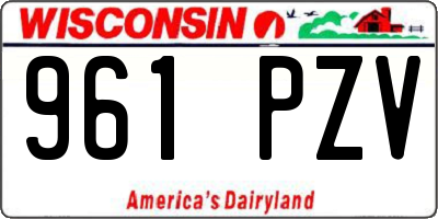 WI license plate 961PZV