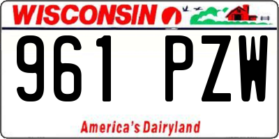 WI license plate 961PZW