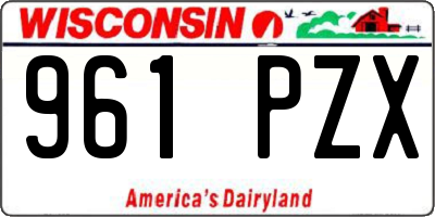 WI license plate 961PZX