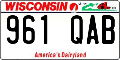 WI license plate 961QAB