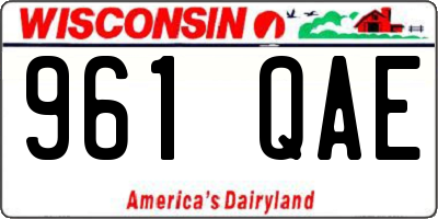 WI license plate 961QAE