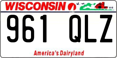 WI license plate 961QLZ