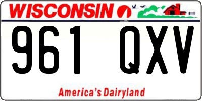 WI license plate 961QXV