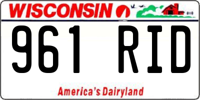 WI license plate 961RID