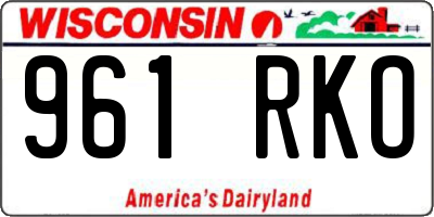WI license plate 961RKO