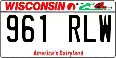 WI license plate 961RLW