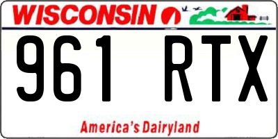 WI license plate 961RTX