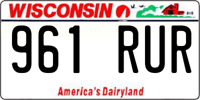 WI license plate 961RUR