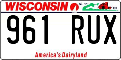 WI license plate 961RUX