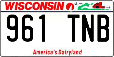 WI license plate 961TNB