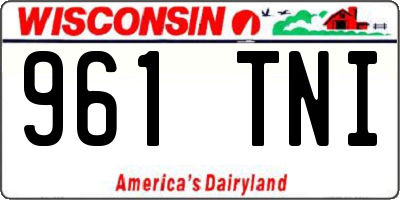 WI license plate 961TNI