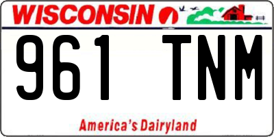 WI license plate 961TNM