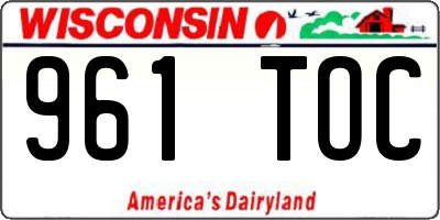 WI license plate 961TOC