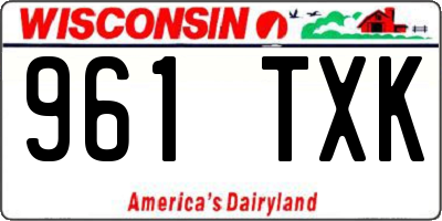 WI license plate 961TXK