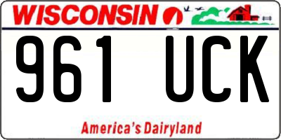 WI license plate 961UCK