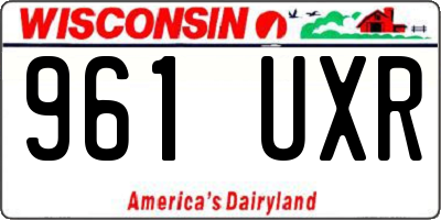 WI license plate 961UXR