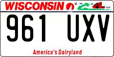 WI license plate 961UXV