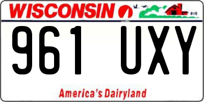 WI license plate 961UXY