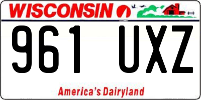 WI license plate 961UXZ