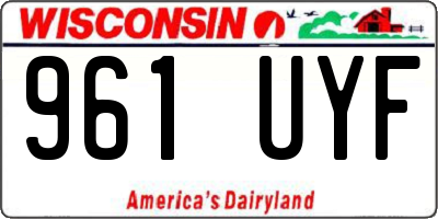 WI license plate 961UYF