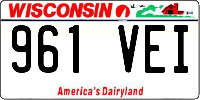 WI license plate 961VEI