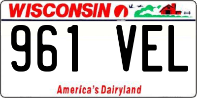 WI license plate 961VEL