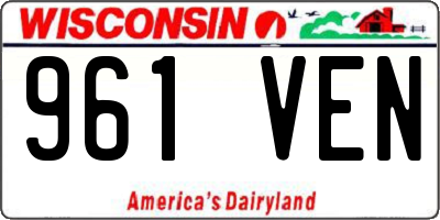 WI license plate 961VEN