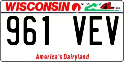 WI license plate 961VEV