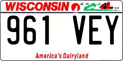 WI license plate 961VEY