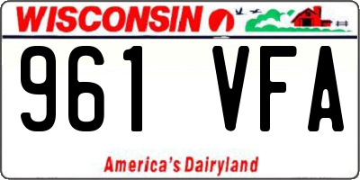 WI license plate 961VFA
