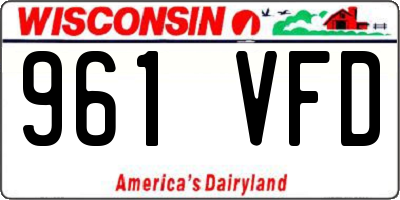 WI license plate 961VFD