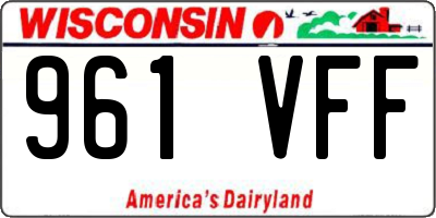 WI license plate 961VFF