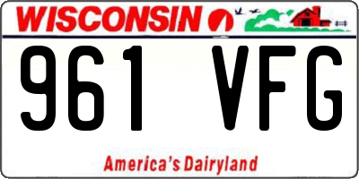 WI license plate 961VFG