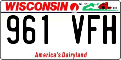 WI license plate 961VFH