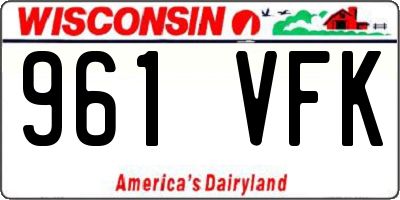 WI license plate 961VFK