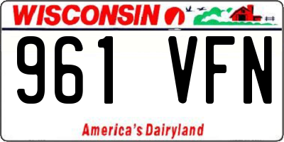 WI license plate 961VFN