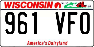 WI license plate 961VFO