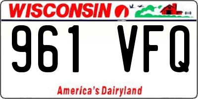 WI license plate 961VFQ