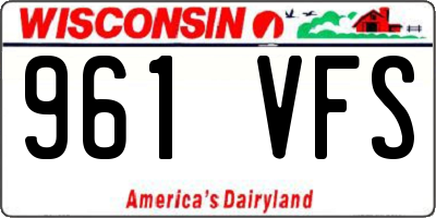 WI license plate 961VFS
