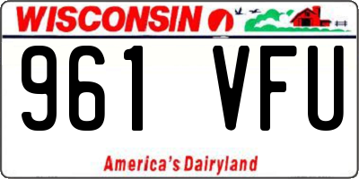 WI license plate 961VFU