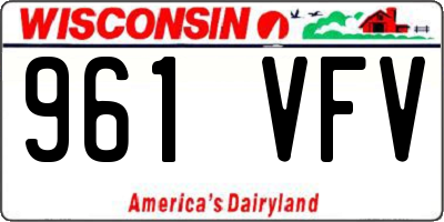 WI license plate 961VFV