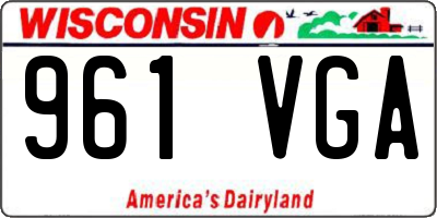WI license plate 961VGA