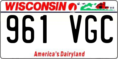 WI license plate 961VGC