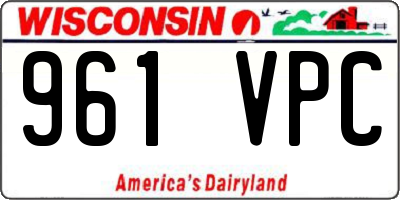 WI license plate 961VPC