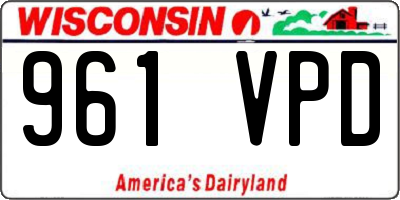 WI license plate 961VPD