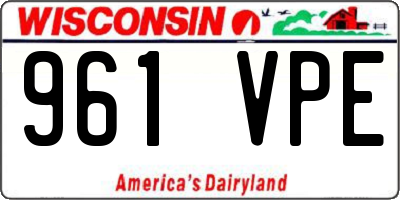 WI license plate 961VPE