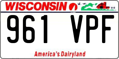 WI license plate 961VPF